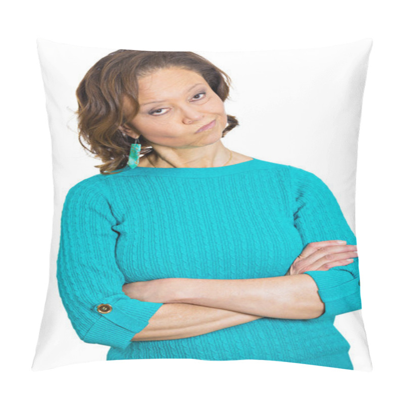 Personality  Grumpy, Skeptical Senior Woman Pillow Covers