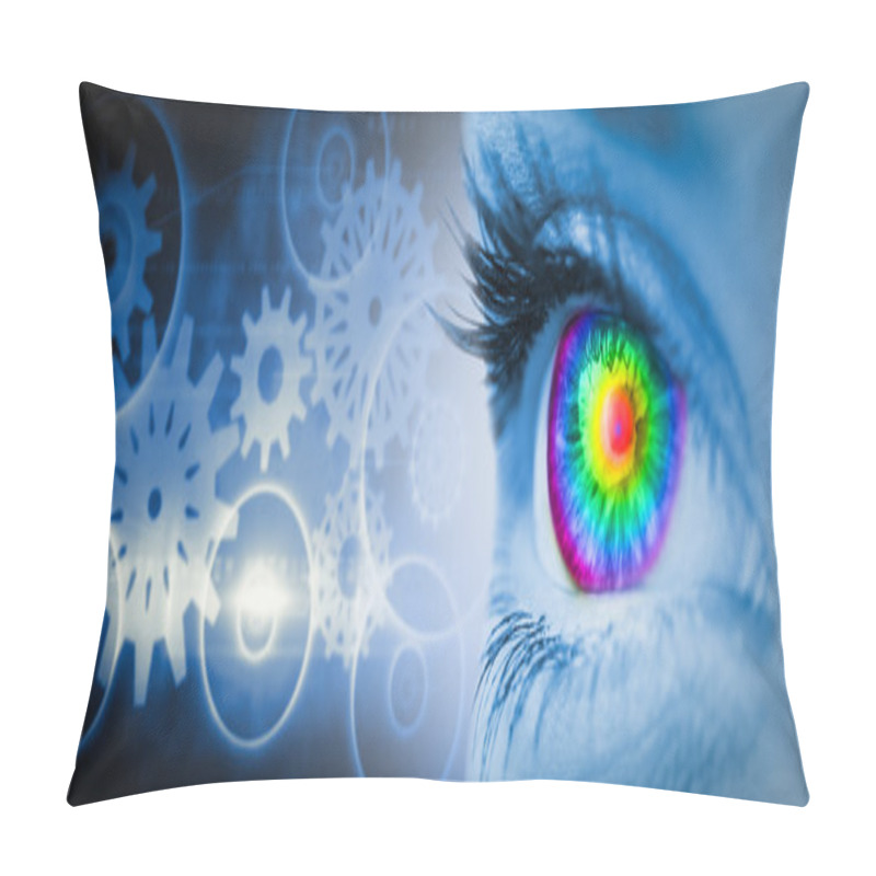 Personality  Pyschedelic Eye On Blue Face Pillow Covers