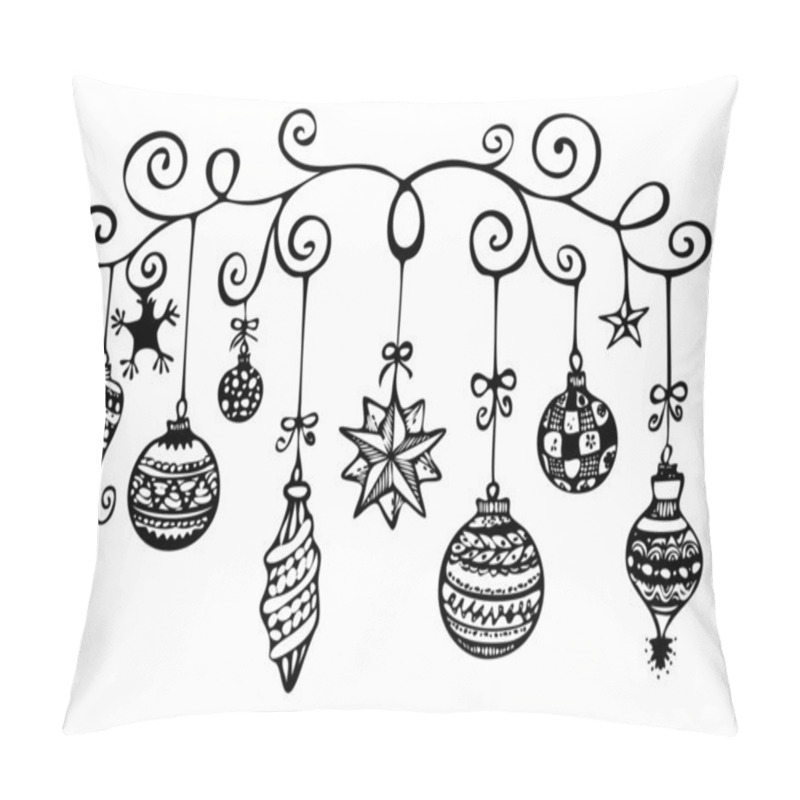 Personality  Christmas Ornaments Sketch Pillow Covers