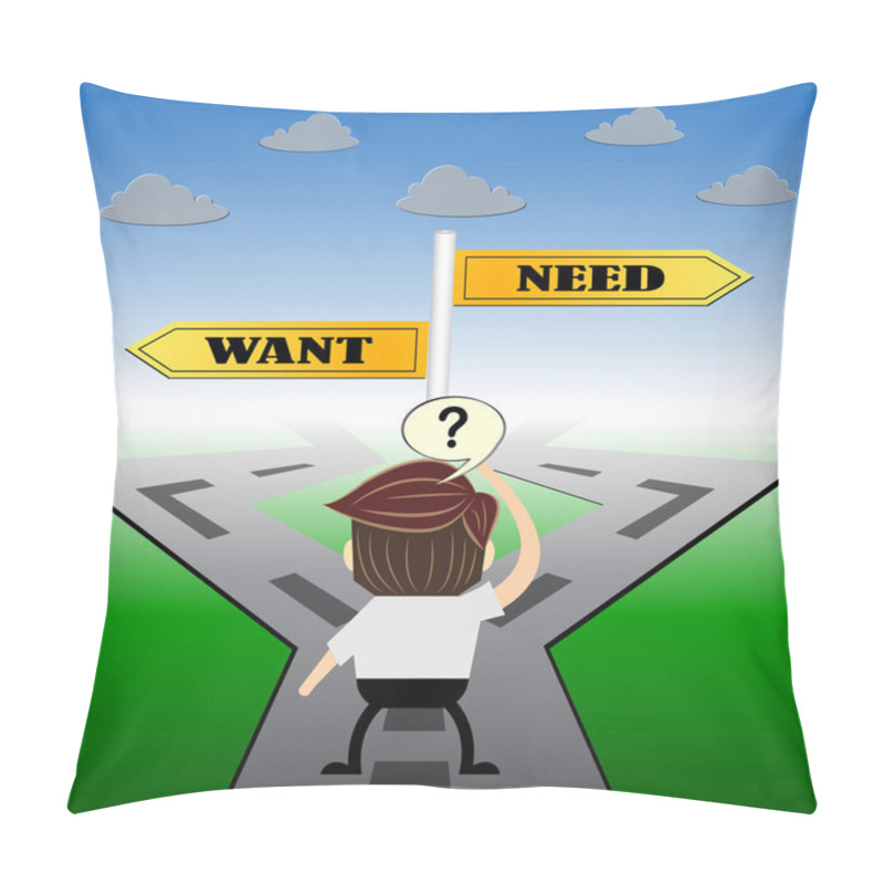 Personality  Metaphor Humour Design ,  Need And Want Choice Pillow Covers