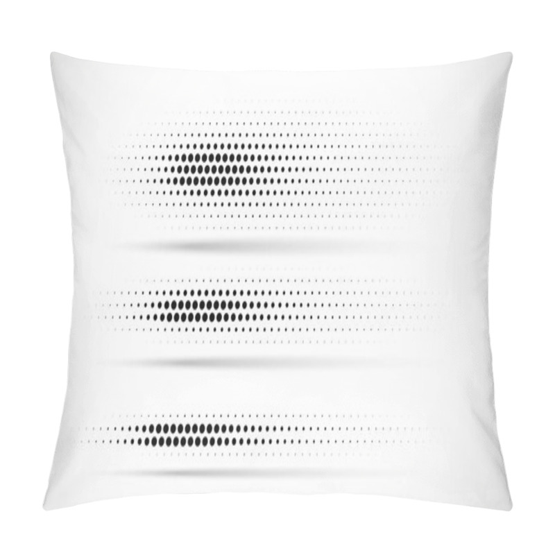 Personality  Set Of Halftone Dots Gradient Pattern Texture Isolated On White Background. Straight Dotted Spots Using Halftone Circle Dot Raster Texture. Vector Blot Half Tone Collection. Divider Lines. Pillow Covers