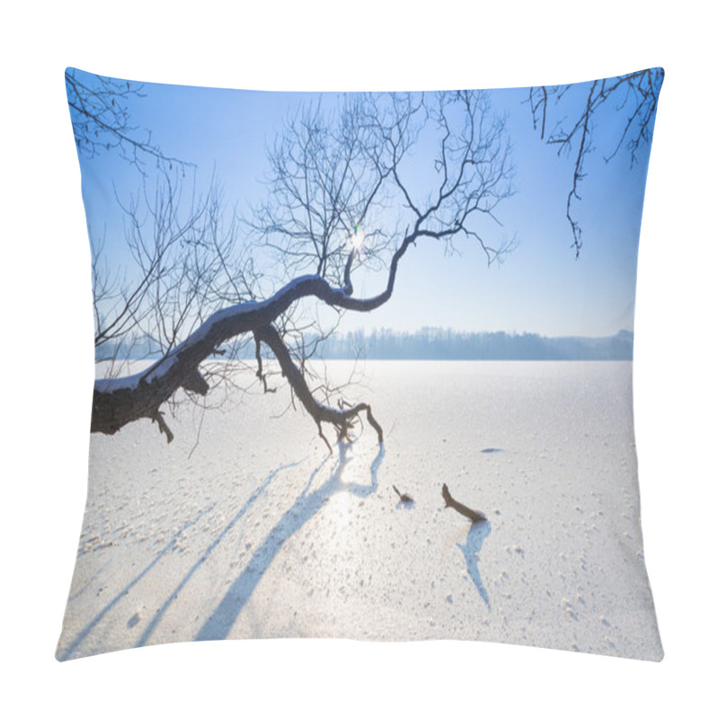 Personality  Winter Scenery Of Frozen Lake Pillow Covers