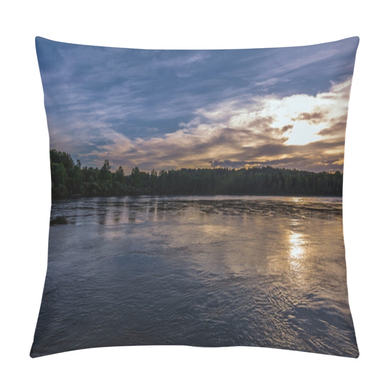 Personality  View Of The Biya River In Summer Near The Village Of Turochak. Turochaksky District, Altai Republic, South Of Western Siberia, Russia Pillow Covers