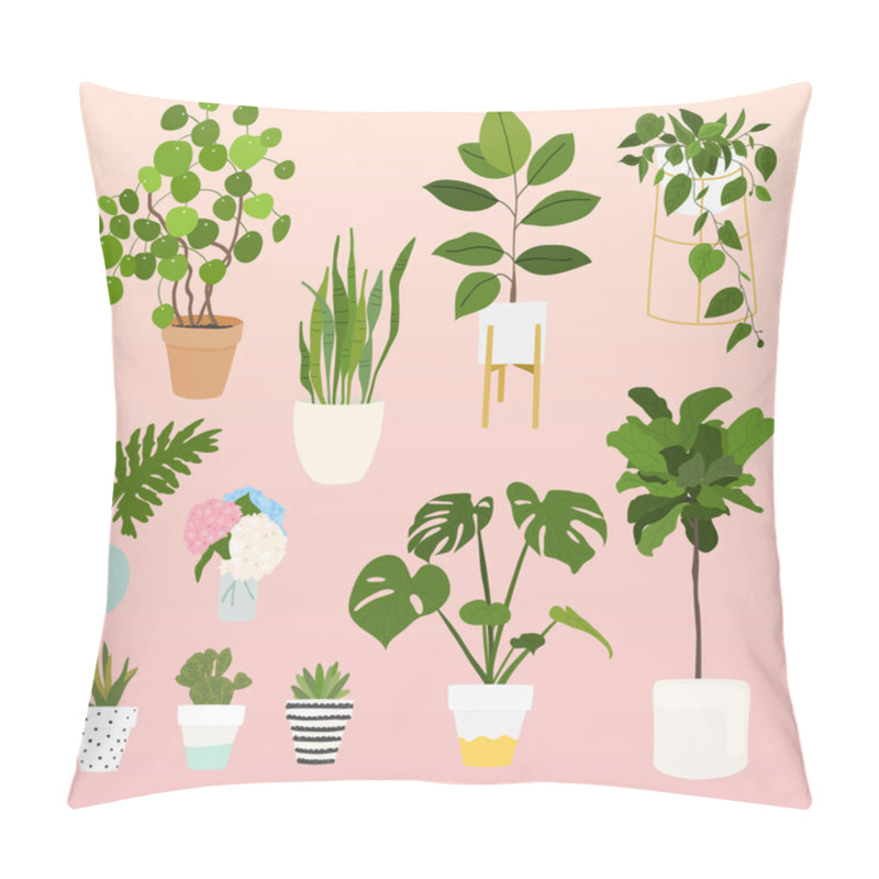 Personality  Set Of Plants In Pots Pillow Covers