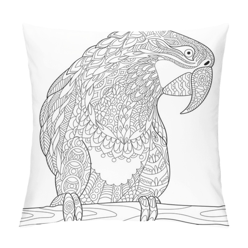 Personality  Zentangle Stylized Parrot - Macaw Pillow Covers