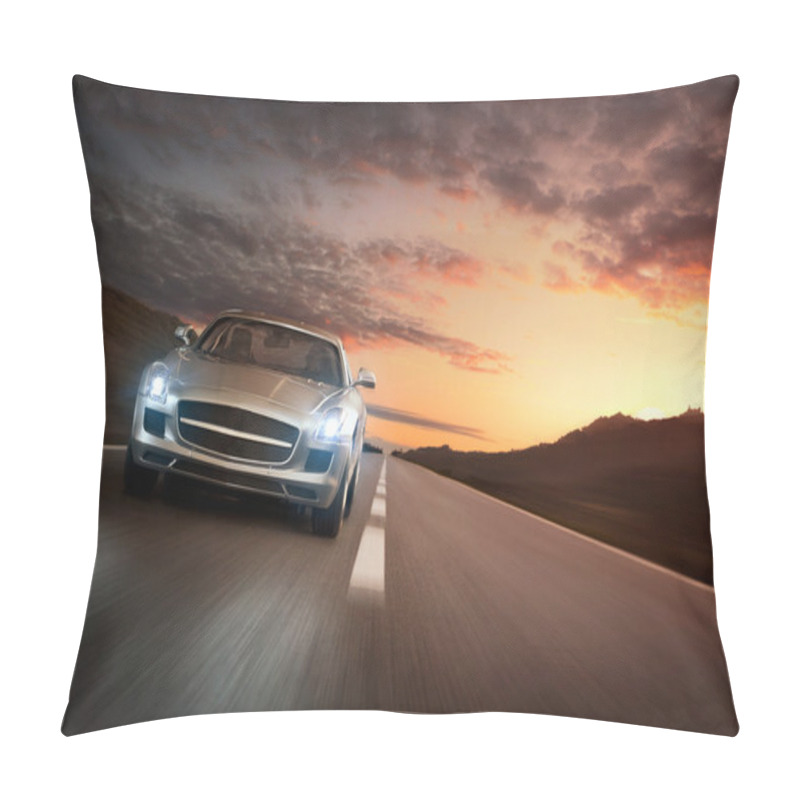 Personality  Luxury Car On The Road Pillow Covers