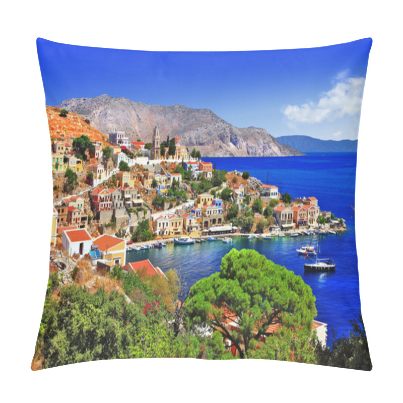 Personality  Beautiful Greek Islands - Symi, Dodecanese Pillow Covers