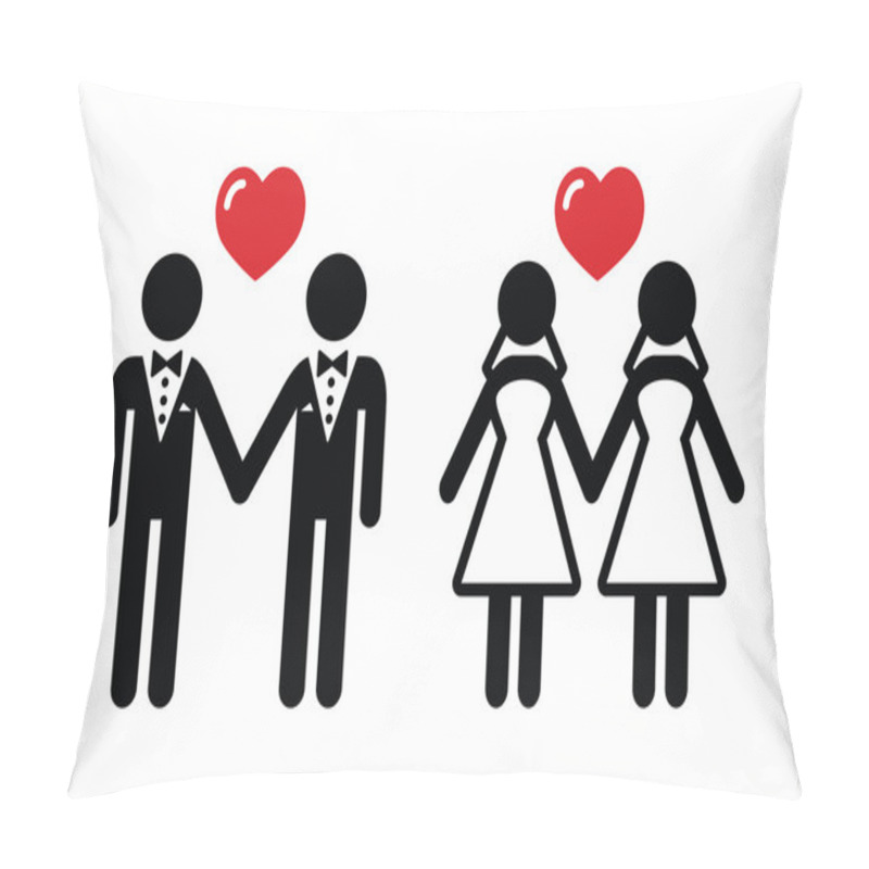 Personality  Gay Marriage Icons Set Pillow Covers