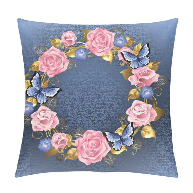 Personality  Circle Of Pink Roses Pillow Covers