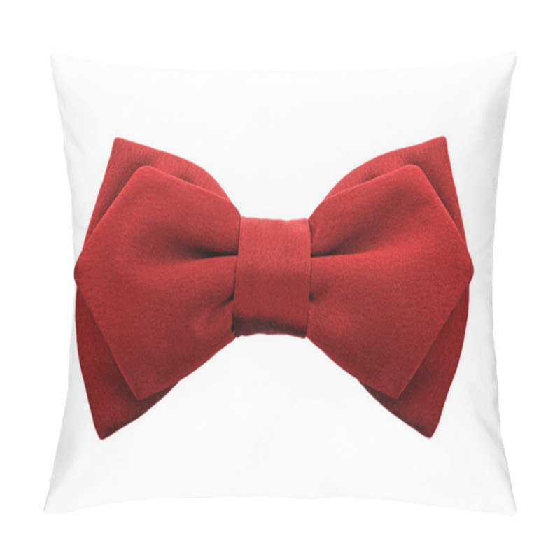 Personality  Fashionable Red Two-ply Bow Tie Isolated On White Background Pillow Covers