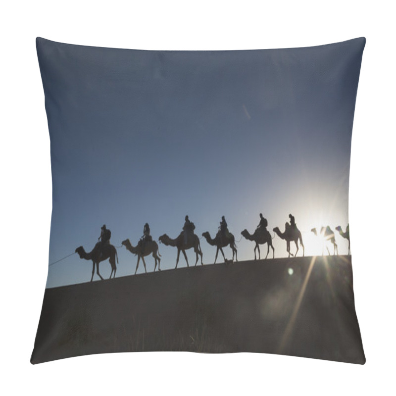 Personality  Camel Caravan Going Through The Desert Pillow Covers