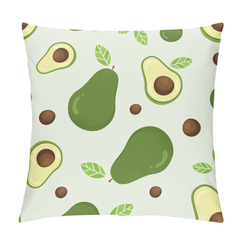 Personality  Avocado Seamless Pattern. Seamless Vector Pattern With Avocado. Healthy Food, Avocado Fruit Background Pillow Covers