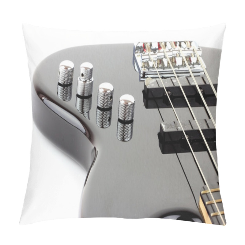 Personality  Electric Bass Guitar Isolated On White Background Pillow Covers