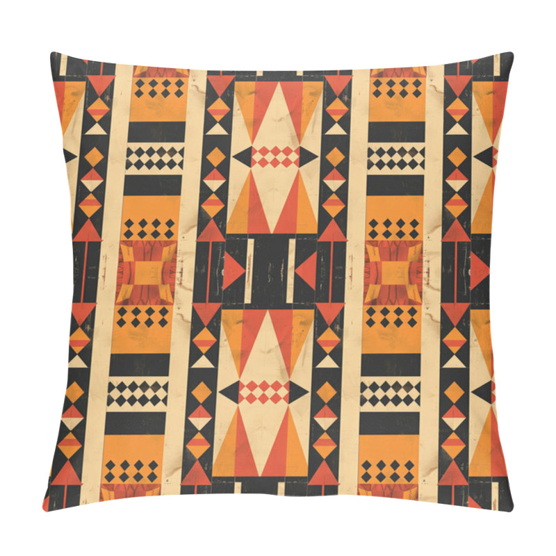 Personality  The Seamless Pattern Background Is Inspired By African Tribal Patterns, Intricate Geometric Shapes, And Tribal Symbols. Pillow Covers