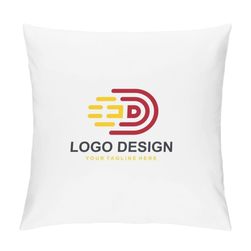 Personality  Electric Energy And Letter D Logo Design Vector Pillow Covers