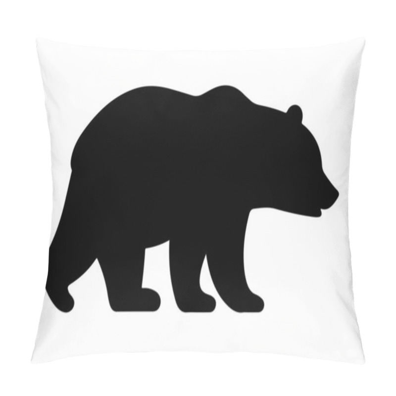 Personality  Bear Silhouette Vector Art On White Background Pillow Covers