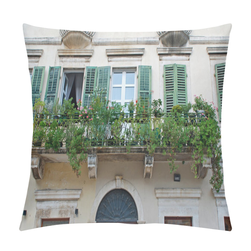 Personality  Beautiful Shatter Windows And Balcony In Mediterranean Medieval Pillow Covers