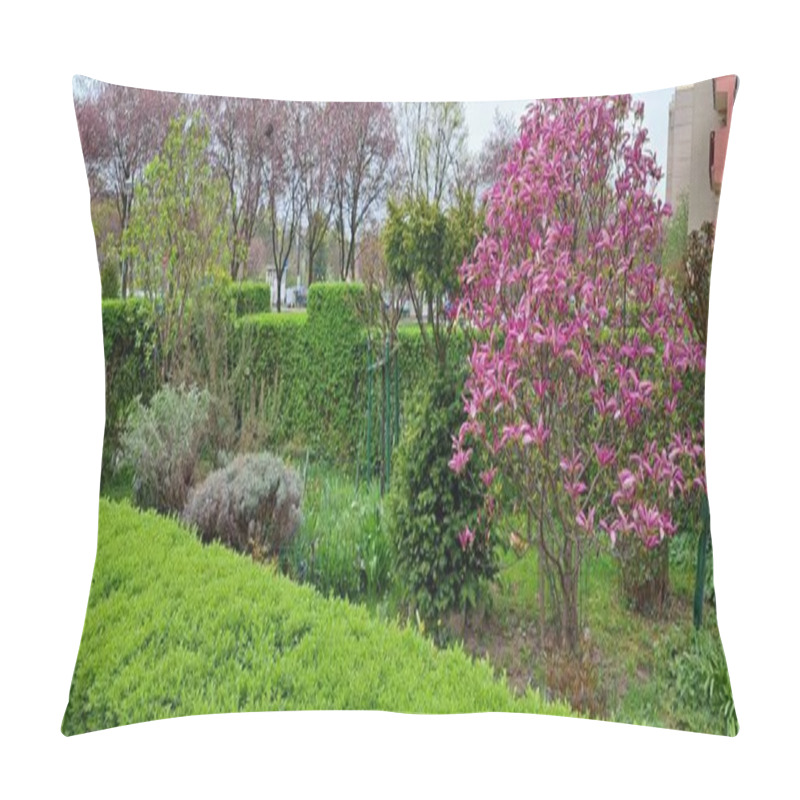 Personality  Magnolia In Flower Bed With Spring Blooms Pillow Covers