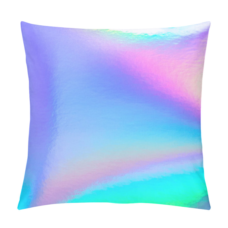 Personality  Abstract Trendy Rainbow Holographic Background In 80s Style. Blurred Texture In Violet, Pink And Mint Bright Neon Colors. Pillow Covers