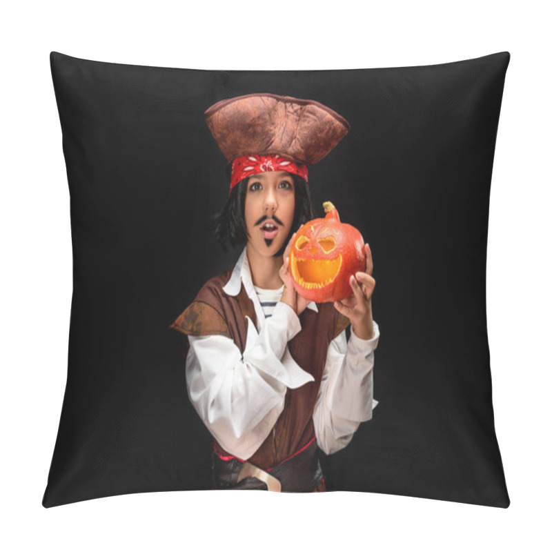 Personality  Little Pirate With Halloween Pumpkin Pillow Covers