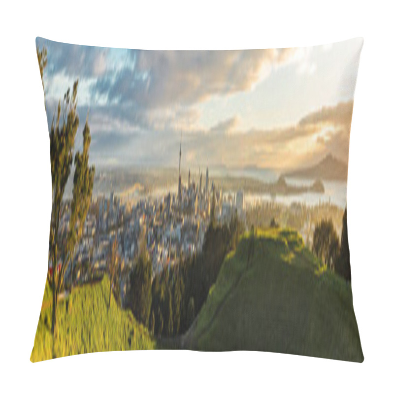 Personality  Panoramic View Of Auckland City From Mt Eden Summit Pillow Covers