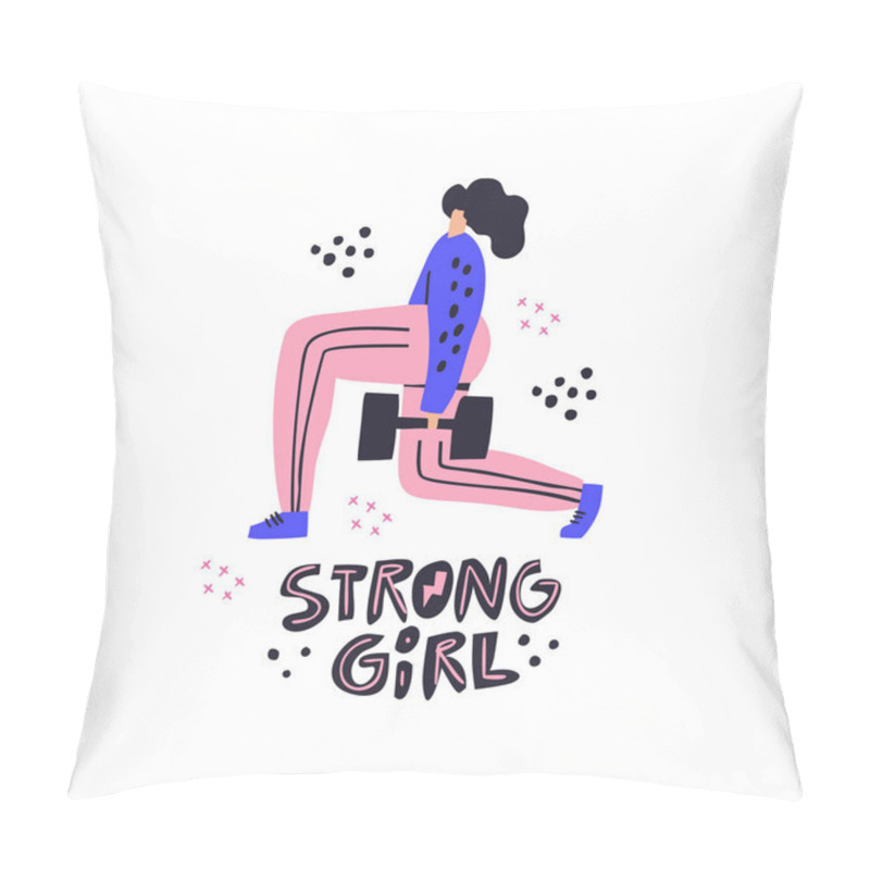 Personality  Strong Girl Vector Hand Drawn Vector Lettering Pillow Covers