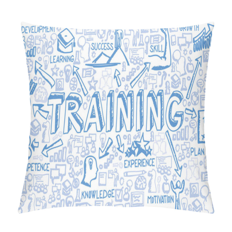 Personality  Vector Illustration Of Hand Drawn Icon Group With Training, Skill, Success, Development, Growth And Goal Concept Pillow Covers