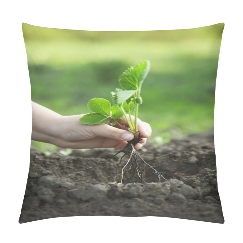 Personality  Green Sprout And Children Hands Pillow Covers