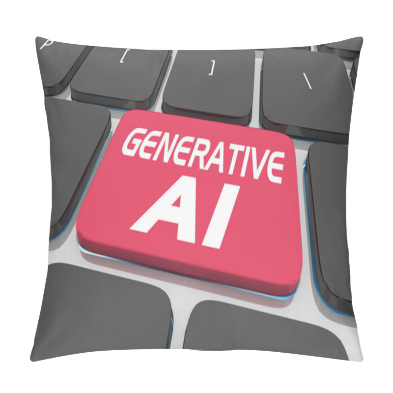 Personality  Generative AI Artificial Intelligence Computer Keyboard Button 3d Illustration Pillow Covers