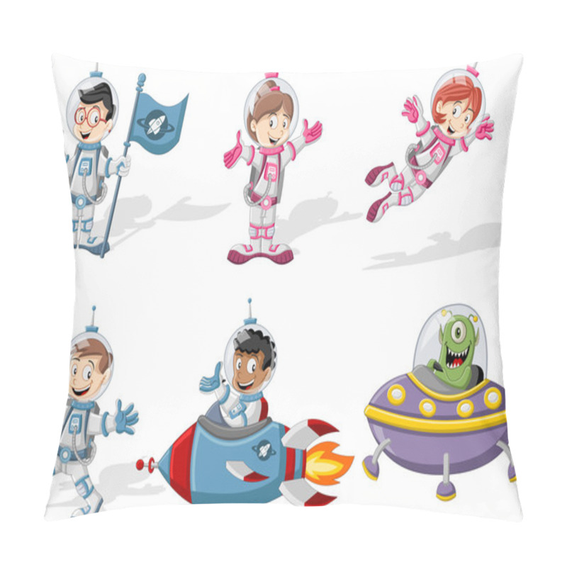 Personality  Astronaut Cartoon Characters Pillow Covers