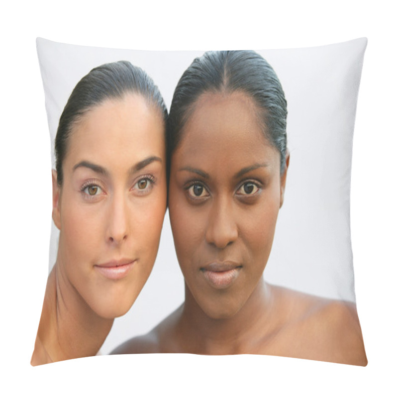 Personality  Head And Shoulders Of Two Beautiful Women Pillow Covers