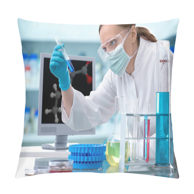 Personality  Scientist Working At The Laboratory Pillow Covers