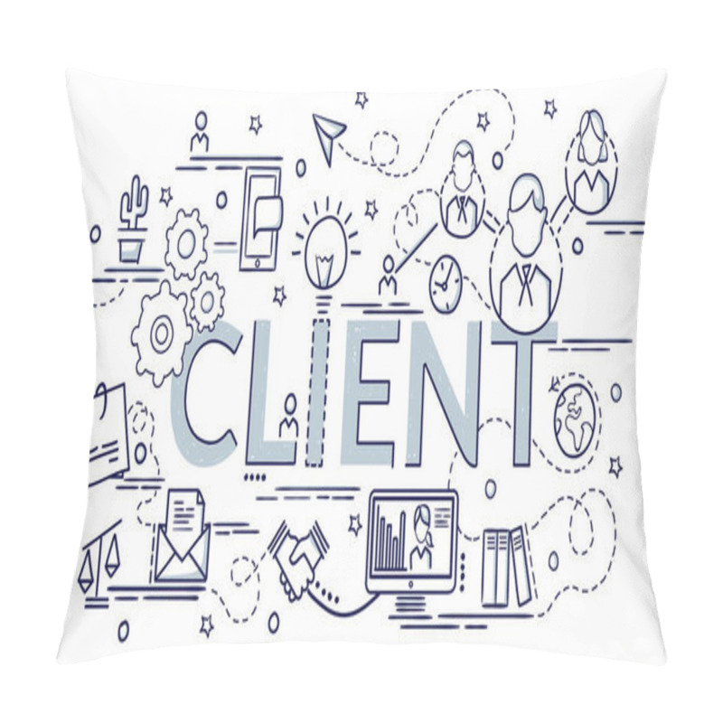 Personality  Design Concept Of Client. Infographic Idea Of Making Creative Products Pillow Covers