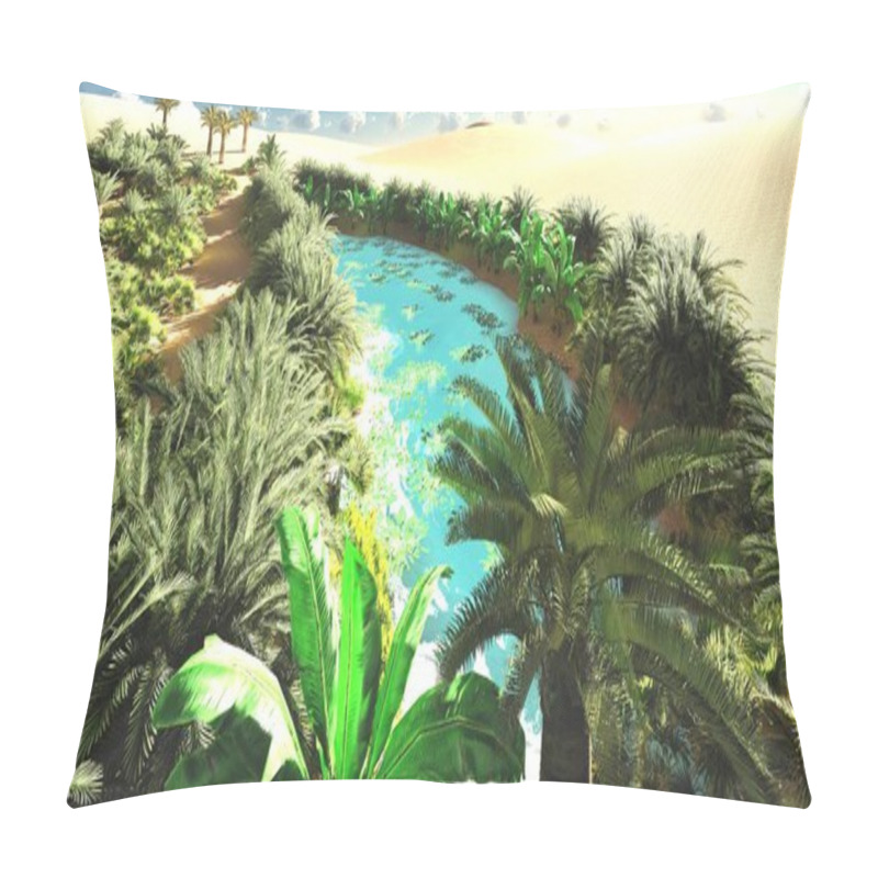 Personality  Lavish Spectacular Plant Life On Desert Later In The Day, 3d Rendering Pillow Covers