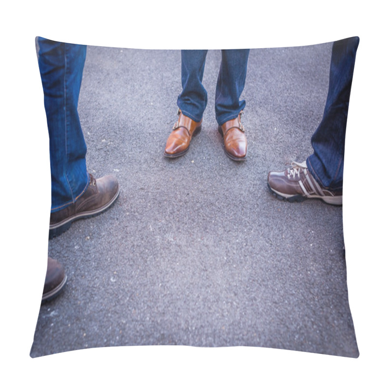 Personality  Three Men Standing Pillow Covers