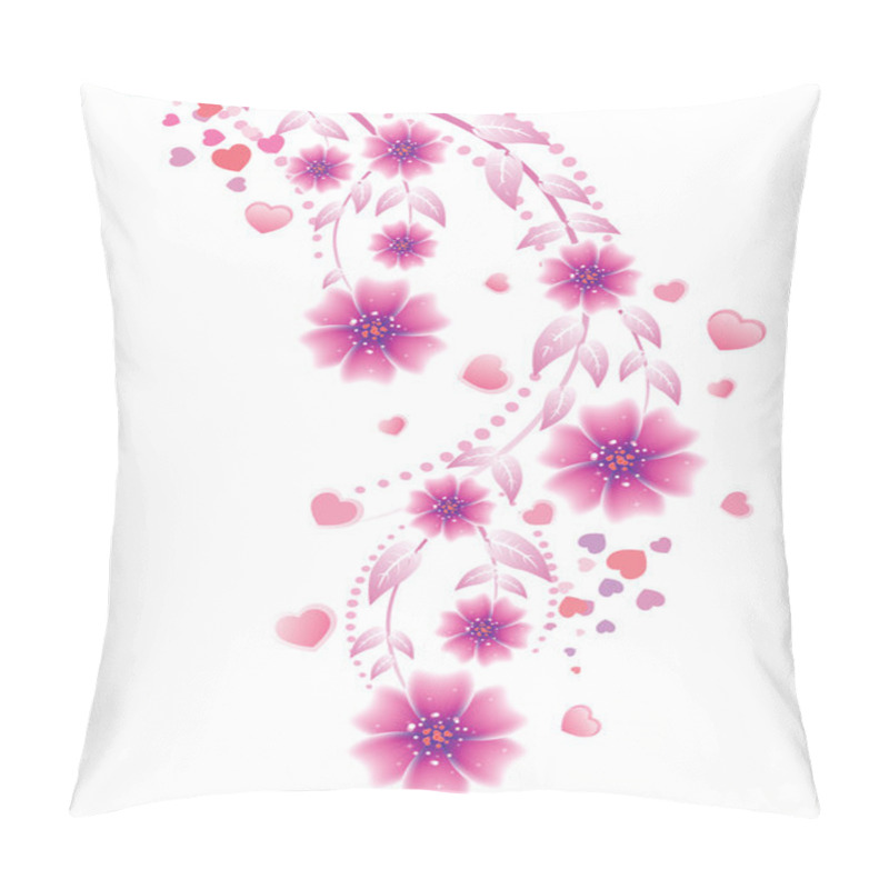 Personality  Pink Flowers And Hearts Pillow Covers