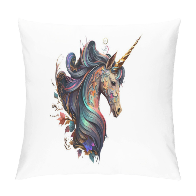 Personality  Unicorn Folk Art Style Vector Illustration Pillow Covers