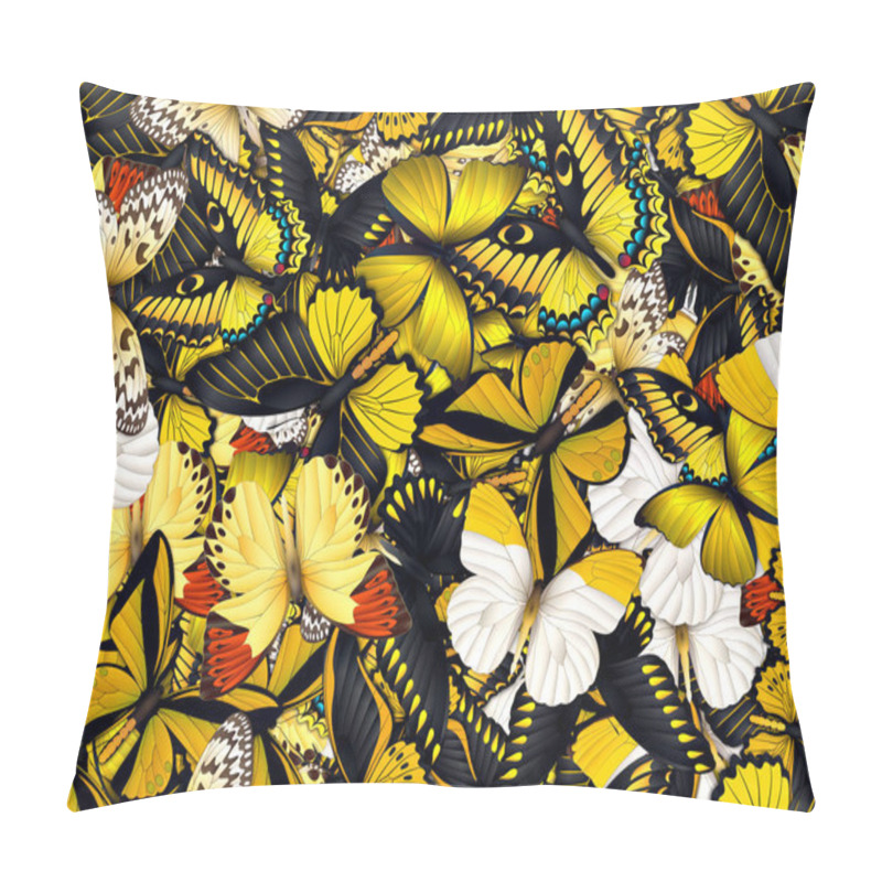 Personality  Seamless Pattern With Lot Of Different Butterflys Pillow Covers