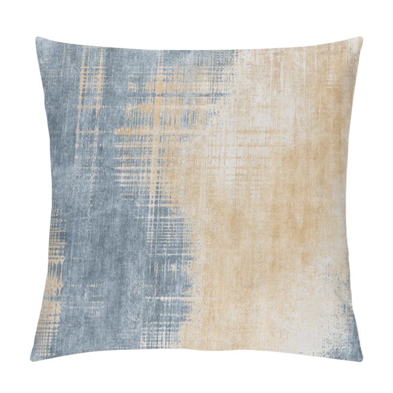 Personality  Abstract Texture Art Pattern, Blue Retro Texture Art Painting. Pillow Covers