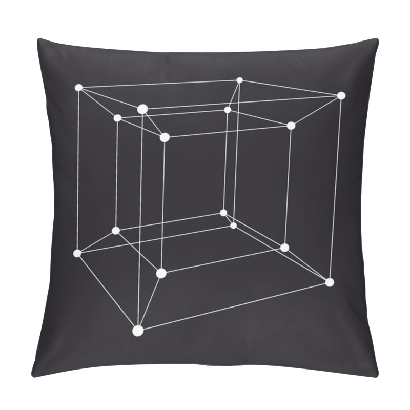 Personality  Hypercube 3D Object. Vector Illustration Pillow Covers