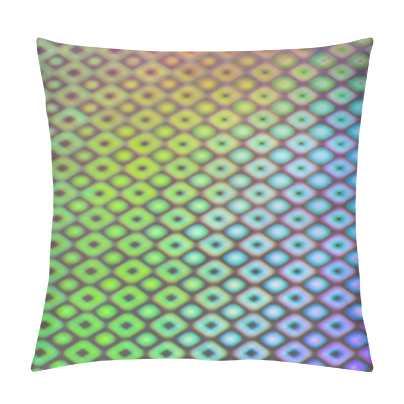 Personality  Abstract Cell Holographic Blur Background. Bright Rainbow Optical Illusion Texture. Pillow Covers