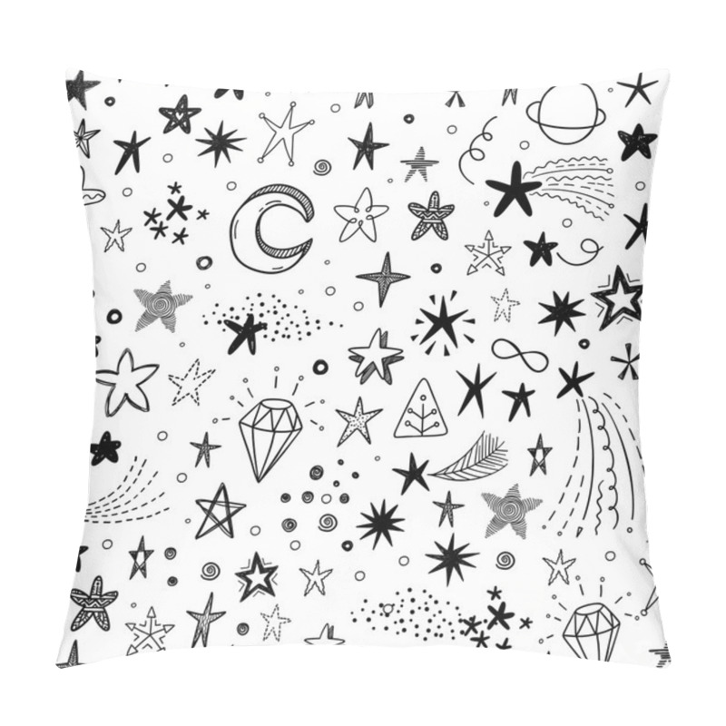 Personality  Hand Drawn Doodle Funny Stars Pillow Covers