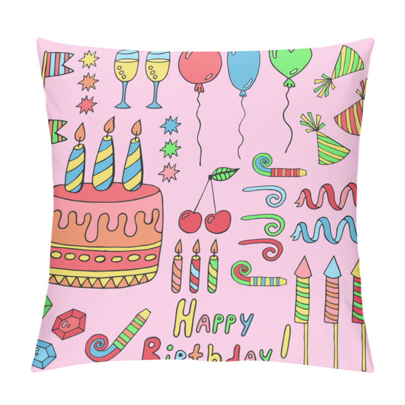 Personality  Hand Drawn Birthday Set Pillow Covers