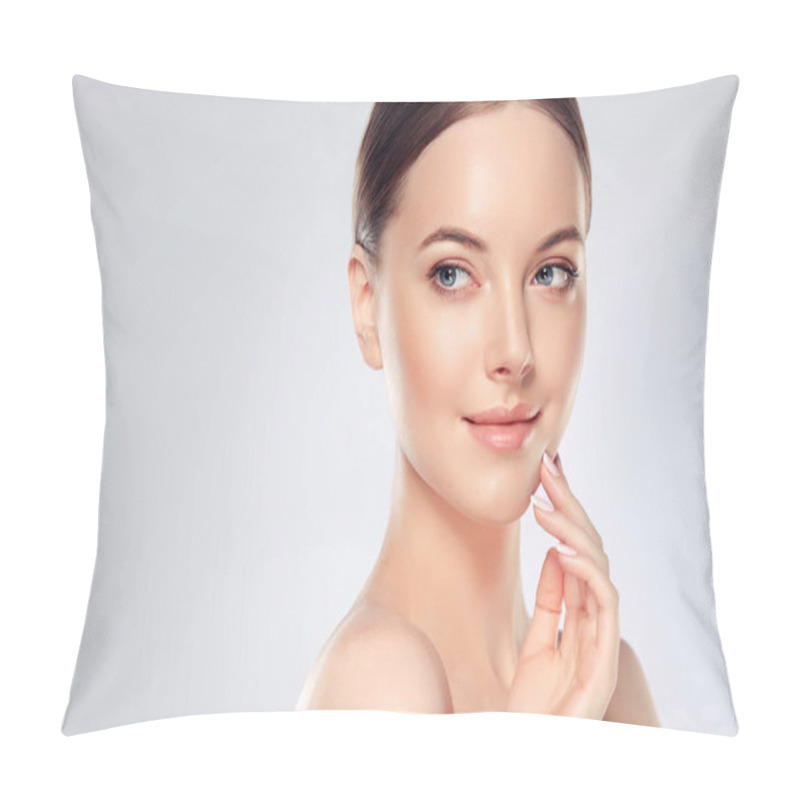 Personality  Woman With Clean Fresh Skin Pillow Covers