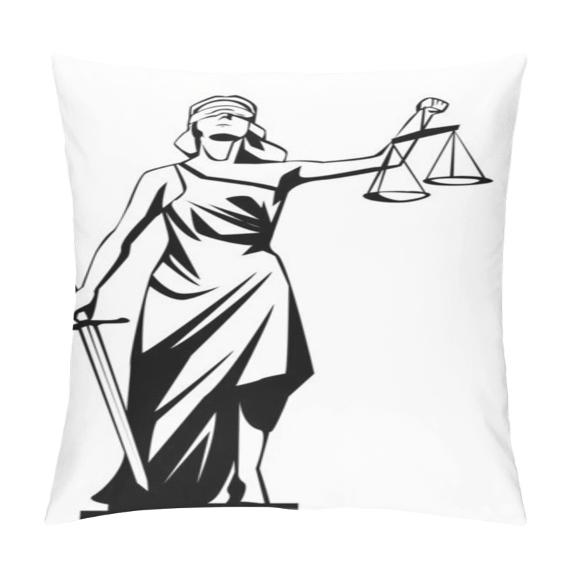 Personality  Vector Illustration Of Lady Justice Pillow Covers