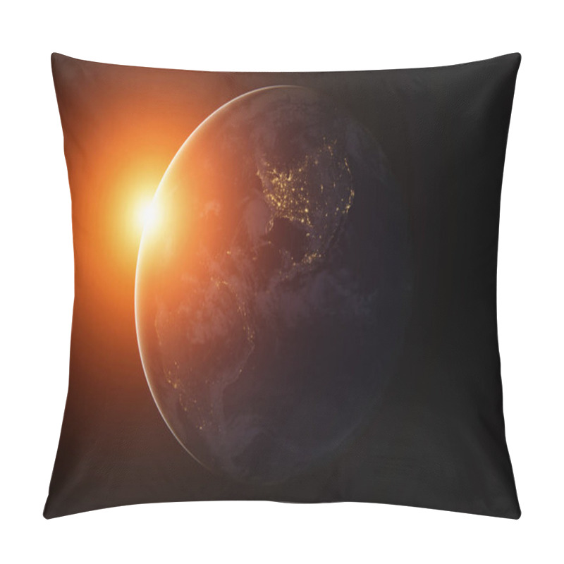 Personality  The Earth From Space At Night. South And North America. Pillow Covers