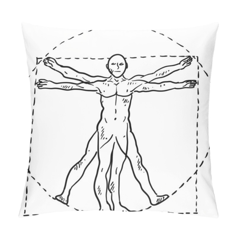 Personality  Vitruvian Man Sketch Pillow Covers