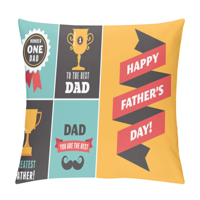 Personality  Happy Fathers Day Greeting Cards Set Pillow Covers