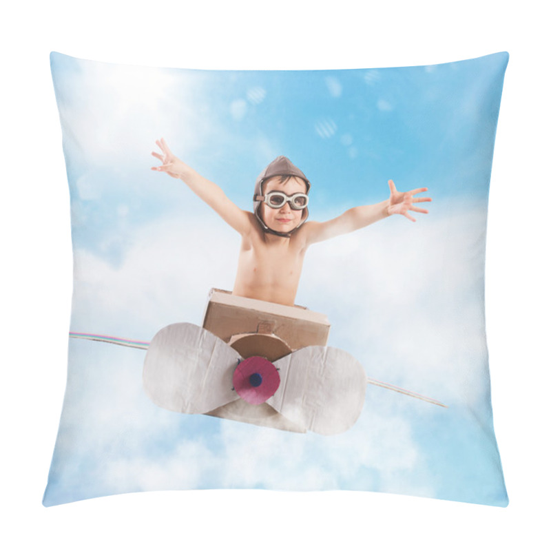 Personality  Child With Cardboard Airplane Pillow Covers