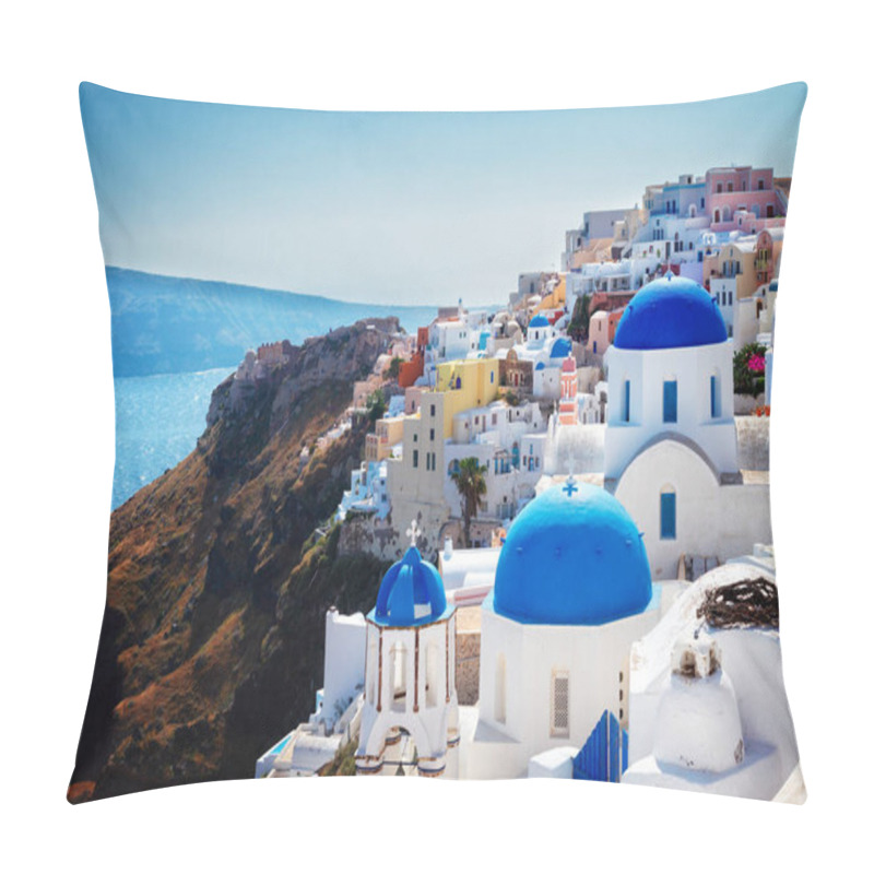 Personality  Oia, Traditional Greek Village Pillow Covers